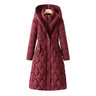 Manteau long matelassé à capuche pour femme avec motif géométrique 1