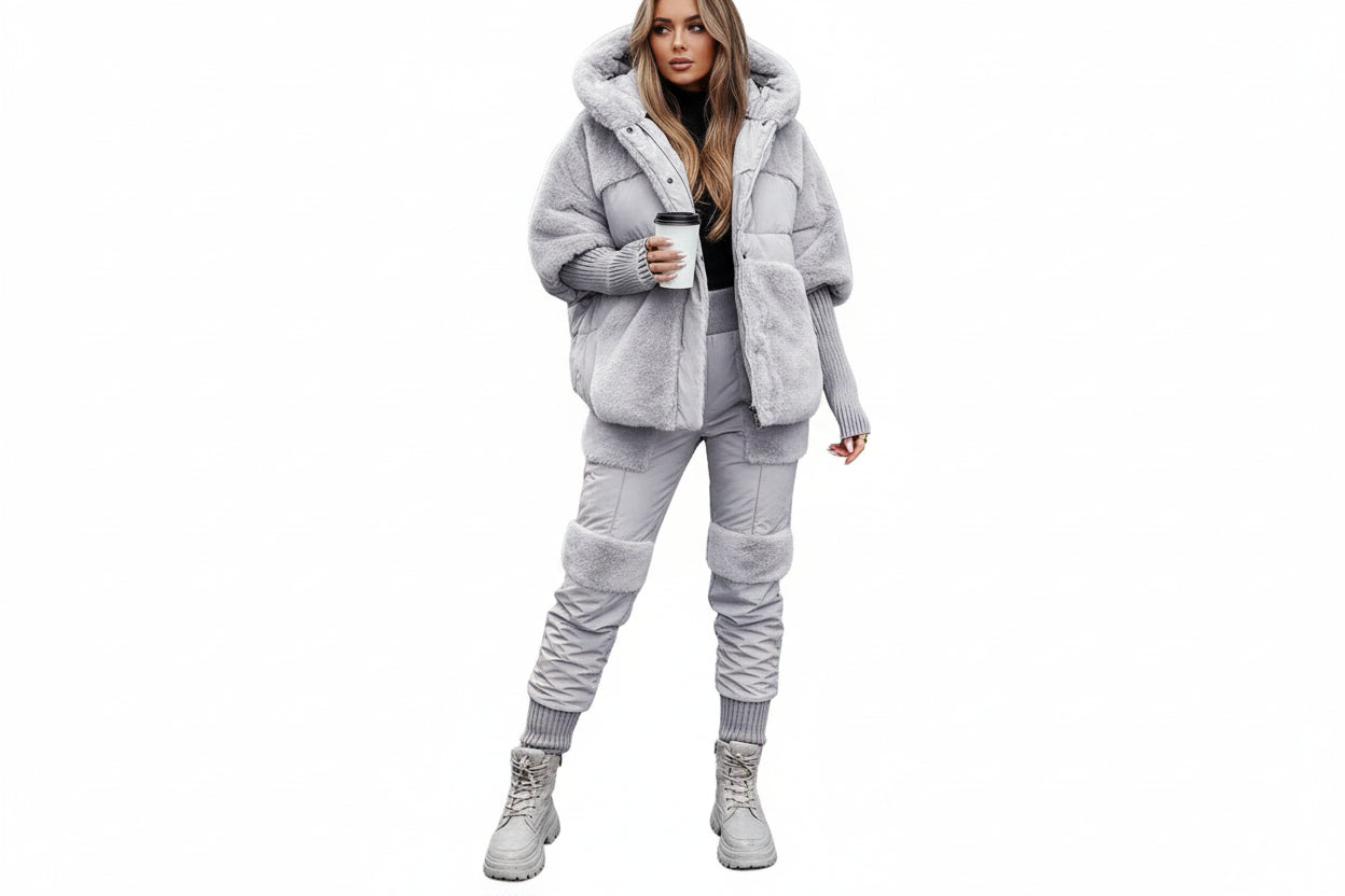 Manteau Matelassé Court À Capuche Pour Femmes-Gigié