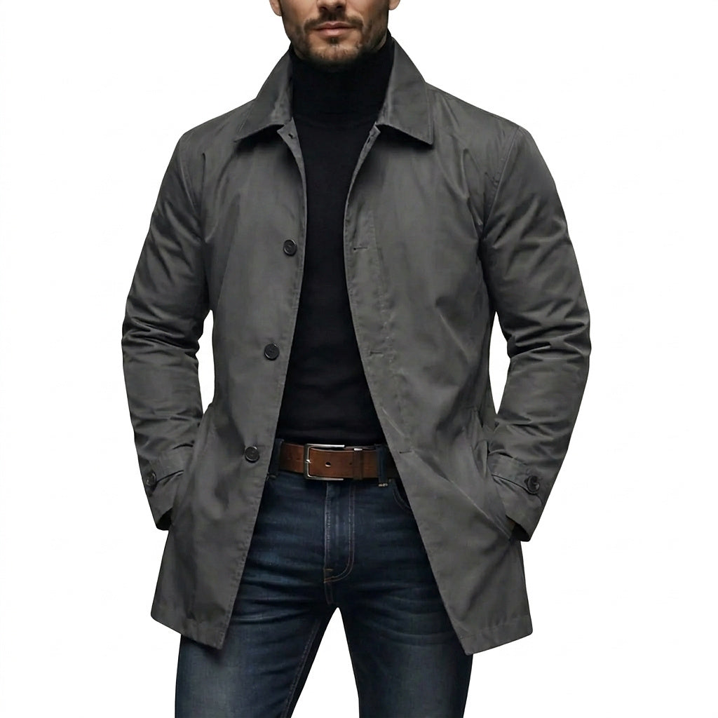 Manteau mi-long à boutonnage pour homme 1