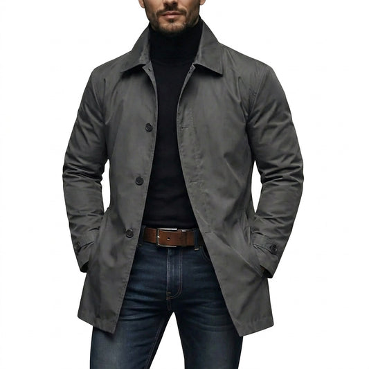 Manteau mi-long à boutonnage pour homme 1