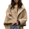 Manteau oversize en mélange de laine pour femme avec fermeture à boutons 1
