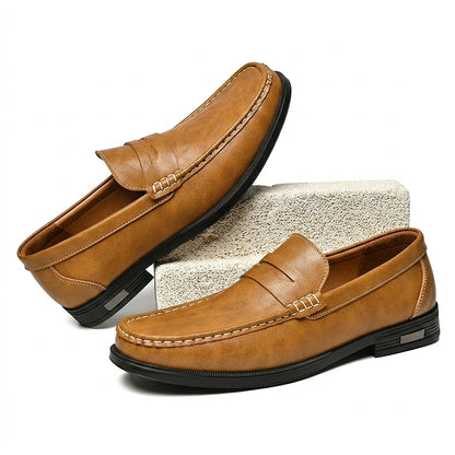 Mocassins homme à bout mocassin avec surpiqûres contrastées 1