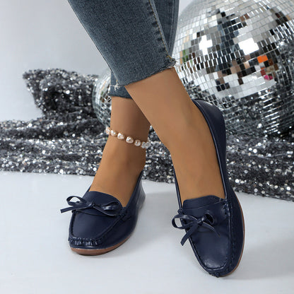 Mocassins Sans Lacets avec Nœud et Surpiqûres-Women Shoes-Gigié