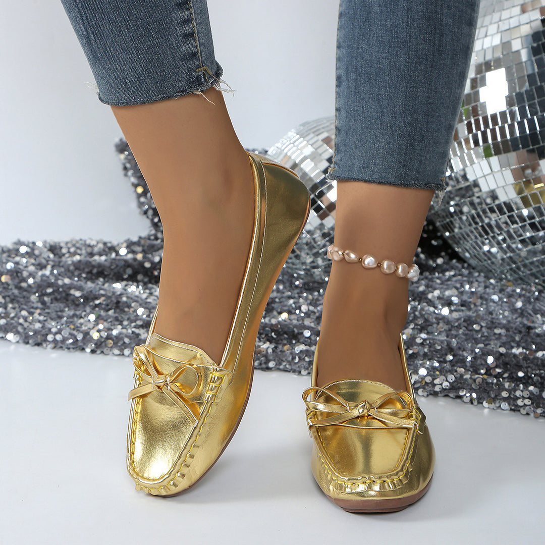 Mocassins Sans Lacets avec Nœud et Surpiqûres-Women Shoes-Gigié