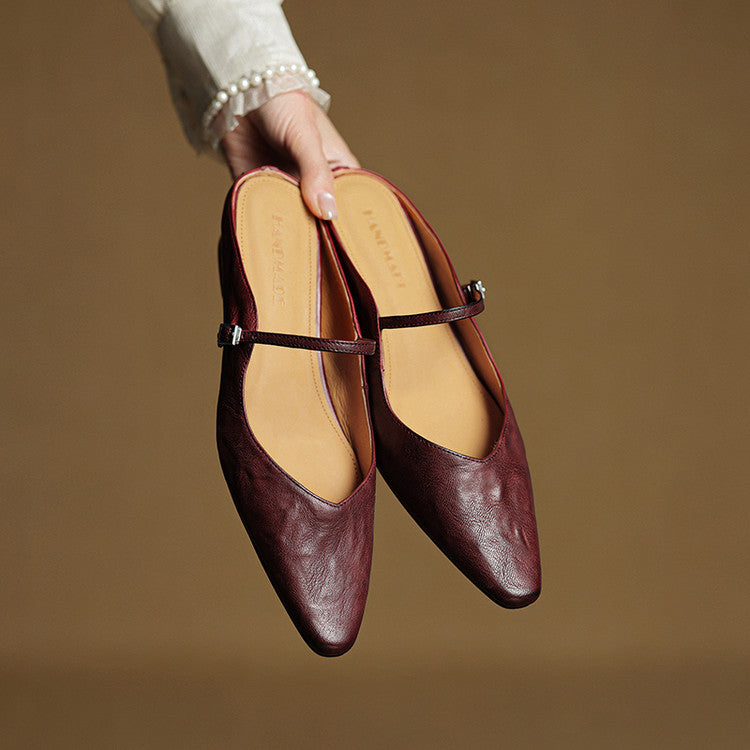 Mules à Bout Pointu pour Femme avec Bride et Boucle-Women Shoes-Gigié