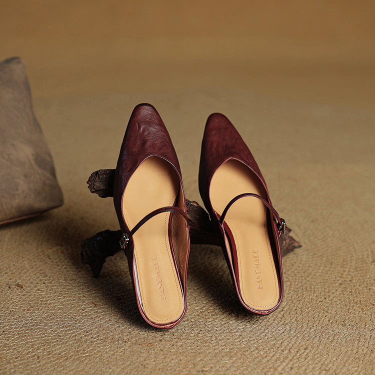 Mules à Bout Pointu pour Femme avec Bride et Boucle-Women Shoes-Gigié
