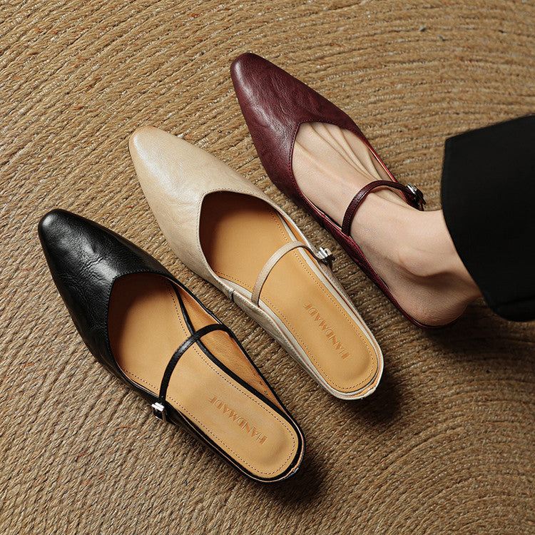 Mules à Bout Pointu pour Femme avec Bride et Boucle-Women Shoes-Gigié