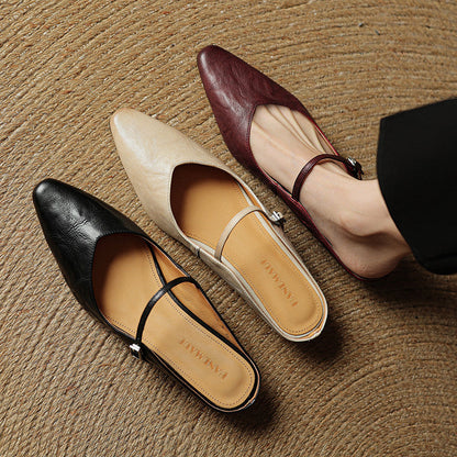 Mules à Bout Pointu pour Femme avec Bride et Boucle-Women Shoes-Gigié