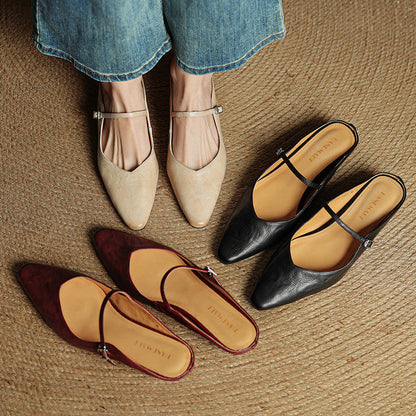 Mules à Bout Pointu pour Femme avec Bride et Boucle-Women Shoes-Gigié