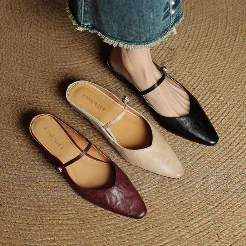 Mules à Bout Pointu pour Femme avec Bride et Boucle-Women Shoes-Gigié