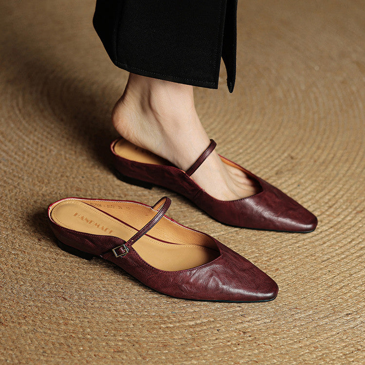 Mules à Bout Pointu pour Femme avec Bride et Boucle-Women Shoes-Gigié