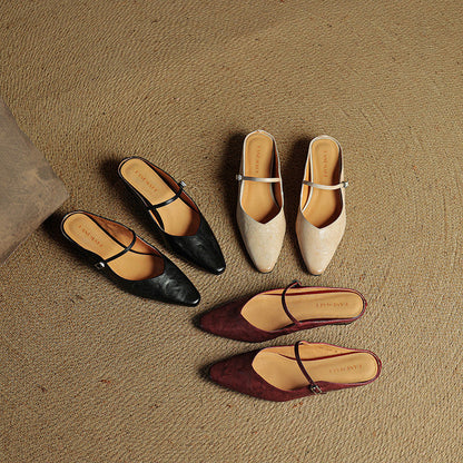 Mules à Bout Pointu pour Femme avec Bride et Boucle-Women Shoes-Gigié