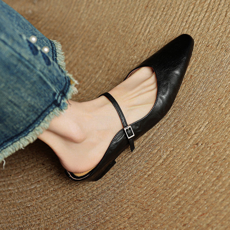 Mules à Bout Pointu pour Femme avec Bride et Boucle-Women Shoes-Gigié