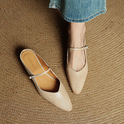 Mules à Bout Pointu pour Femme avec Bride et Boucle-Women Shoes-Gigié