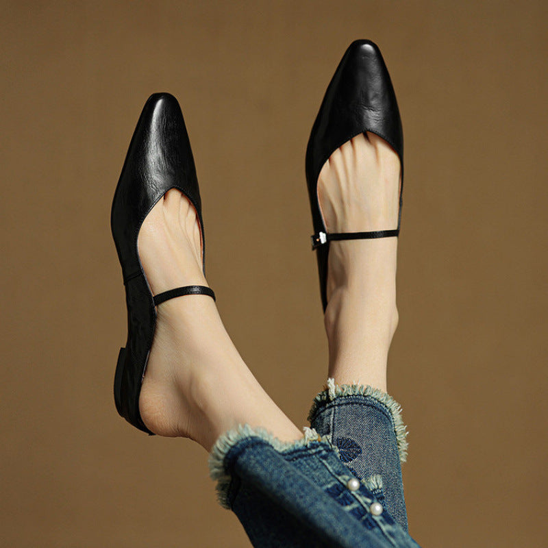 Mules à Bout Pointu pour Femme avec Bride et Boucle-Women Shoes-Gigié