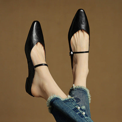 Mules à Bout Pointu pour Femme avec Bride et Boucle-Women Shoes-Gigié