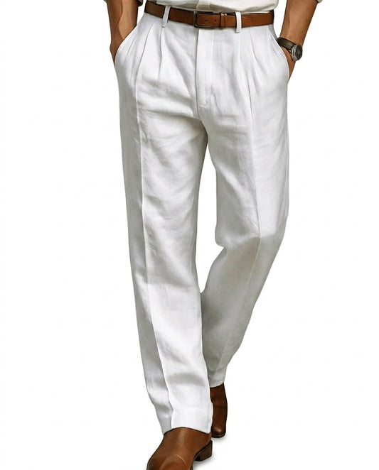 Pantalon à pinces pour homme avec passants de ceinture 1