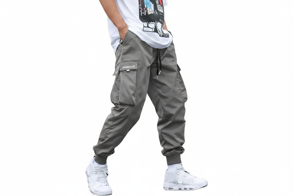 Pantalon cargo homme style jogger avec taille à cordon-Pants Male-Gigié
