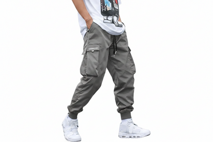 Pantalon cargo homme style jogger avec taille à cordon-Pants Male-Gigié