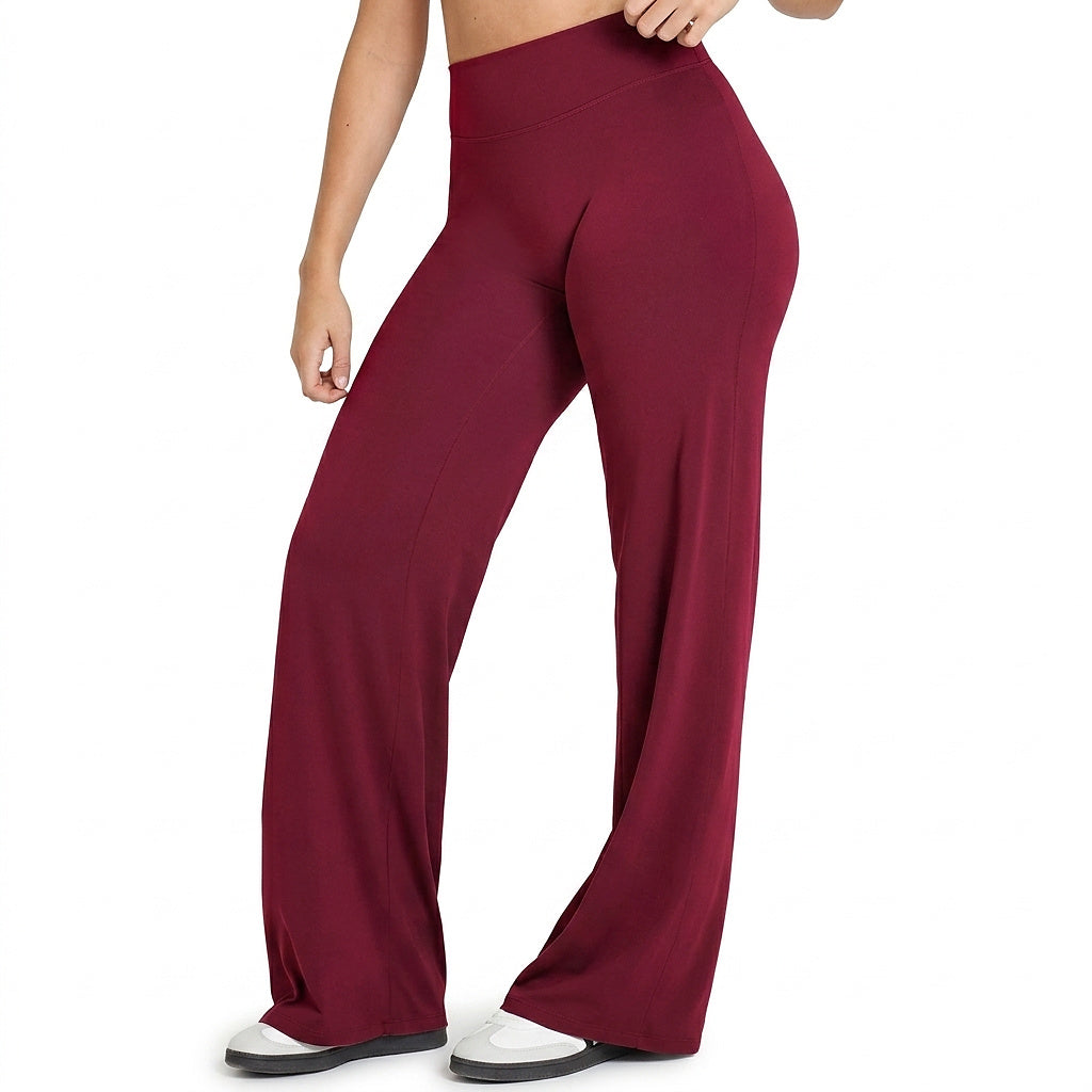 Pantalon de yoga taille haute à jambes larges pour femme 1