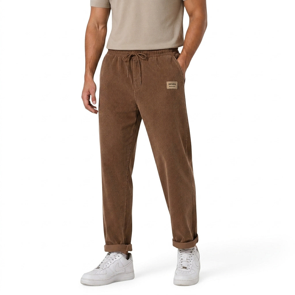 Pantalon droit en velours côtelé pour homme 1