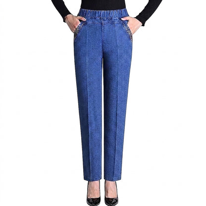 Pantalon droit pour femme avec taille élastique 1