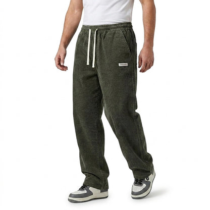 Pantalon en velours côtelé pour homme avec cordon de serrage 1