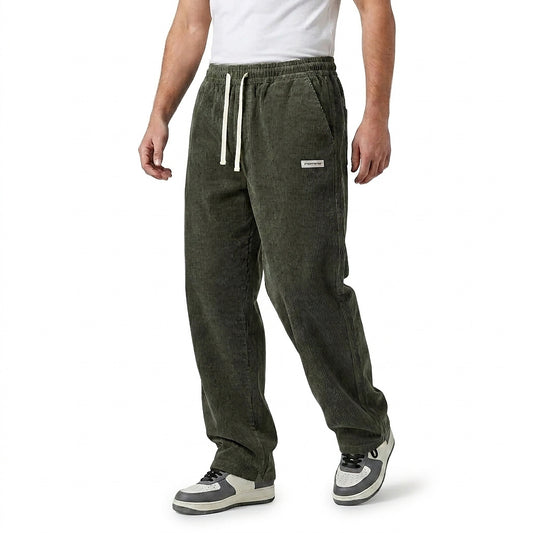 Pantalon en velours côtelé pour homme avec cordon de serrage 1