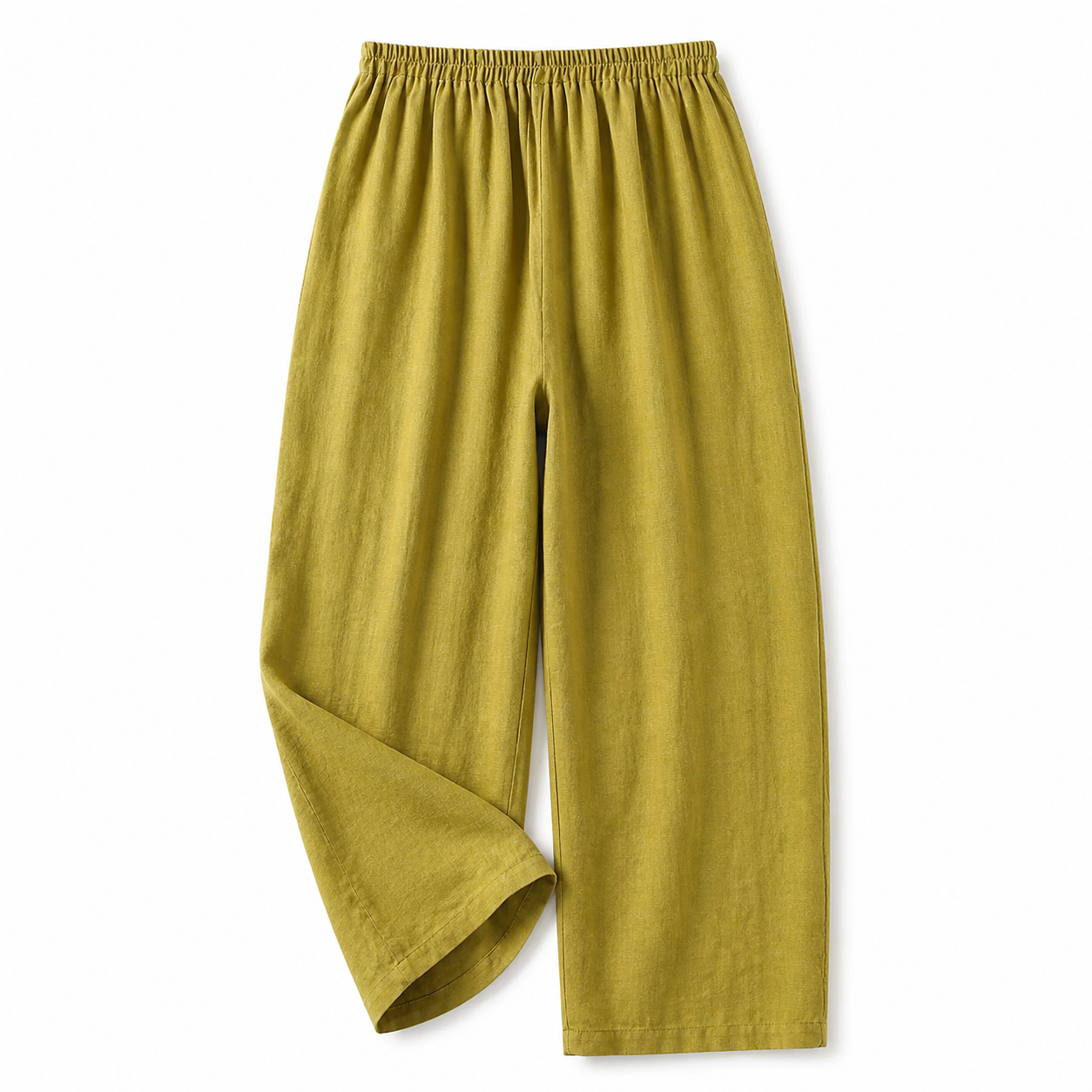 Pantalon femme avec taille élastique et jambes droites en longueur complète-Pants Female-Gigié