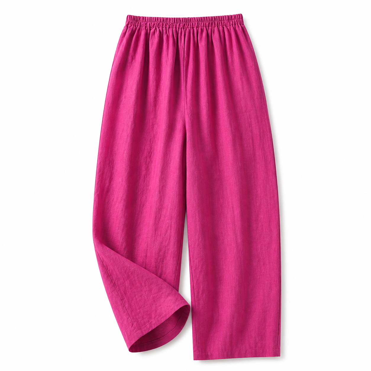 Pantalon femme avec taille élastique et jambes droites en longueur complète-Pants Female-Gigié