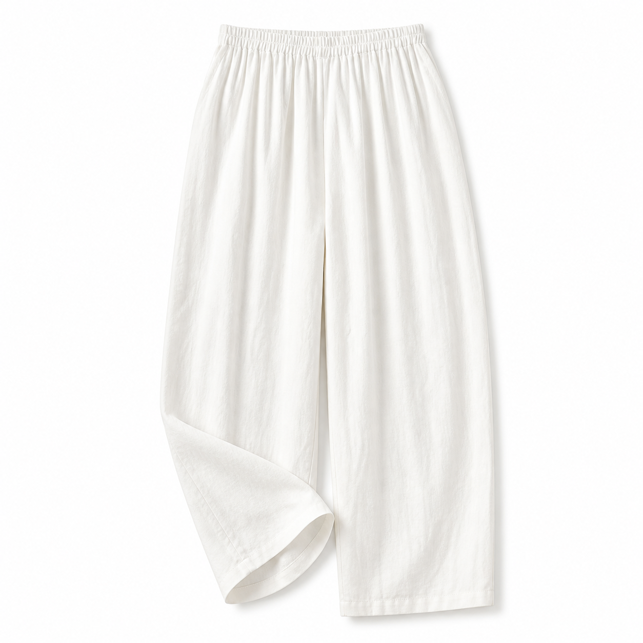 Pantalon femme avec taille élastique et jambes droites en longueur complète-Pants Female-Gigié