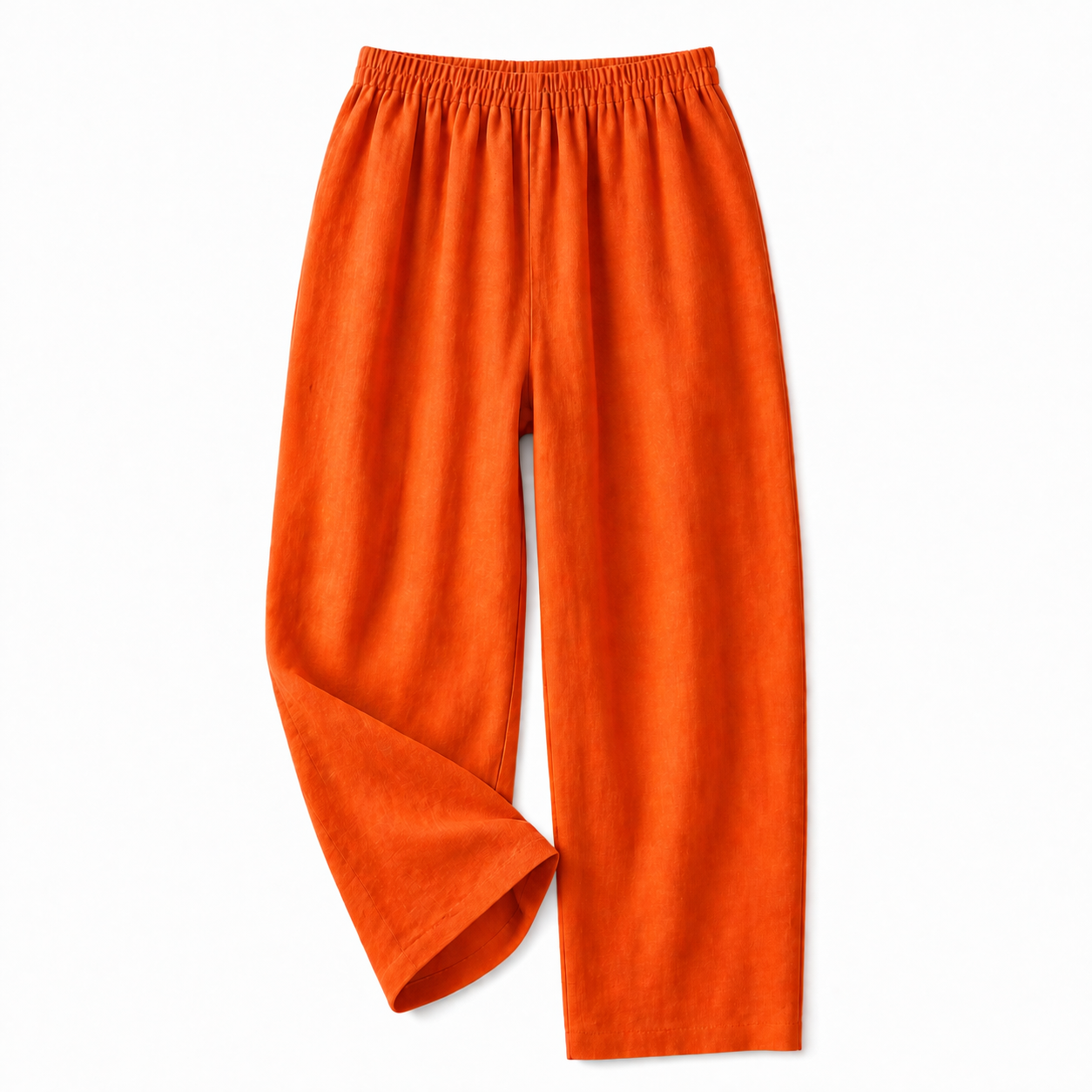 Pantalon femme avec taille élastique et jambes droites en longueur complète-Pants Female-Gigié