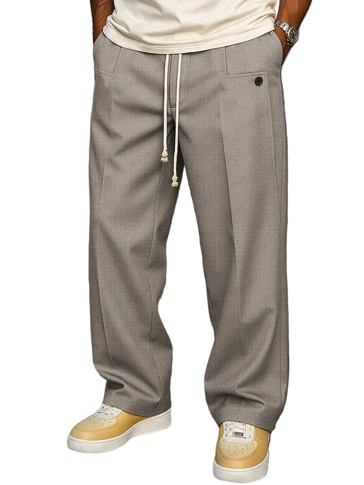 Pantalon Homme à Coupe Droite avec Cordon de Serrage-Gigié