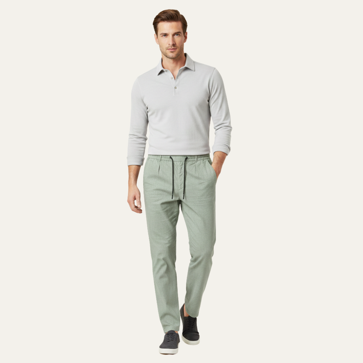 Pantalon homme coupe droite avec cordon de serrage-Male Pants-Gigié