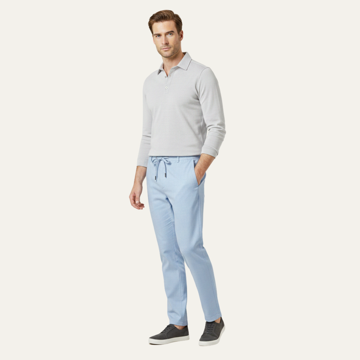 Pantalon homme coupe droite avec cordon de serrage-Male Pants-Gigié