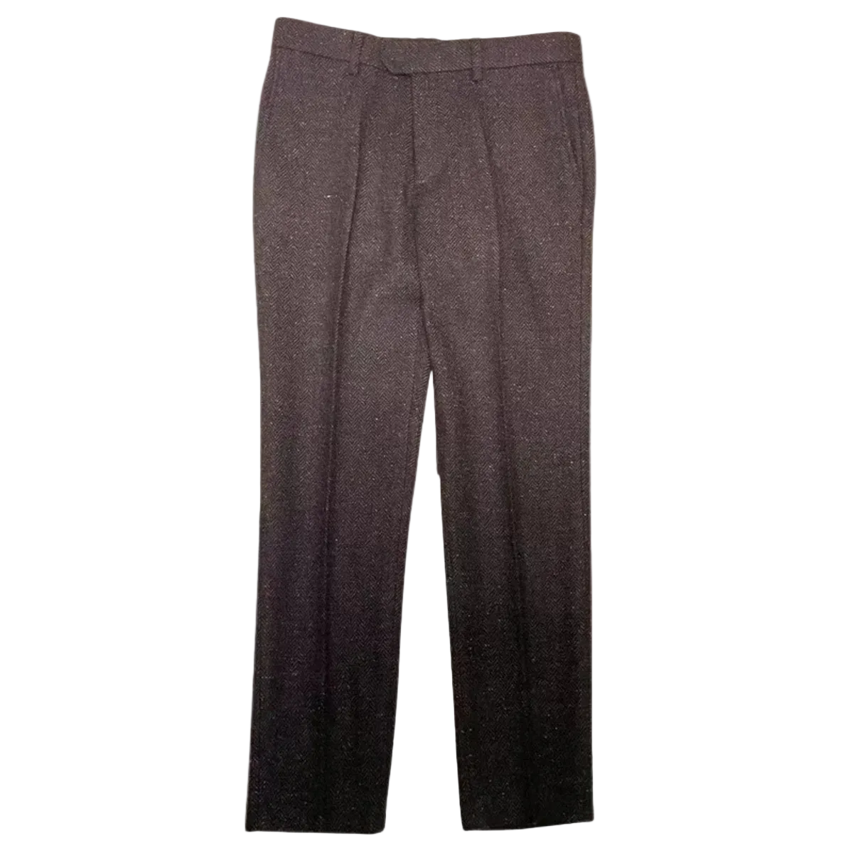 Pantalon Homme Coupe Droite avec Motif Chevrons et Plis-Male Pants-Gigié