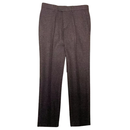 Pantalon Homme Coupe Droite avec Motif Chevrons et Plis-Male Pants-Gigié