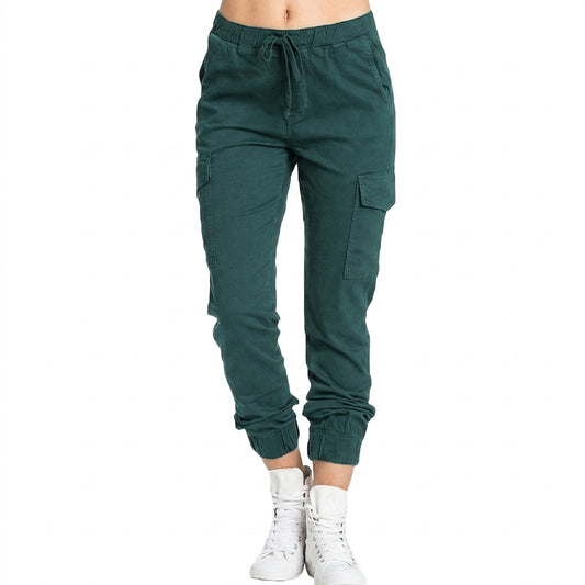 Pantalon jogger cargo pour femme avec taille à cordon 1
