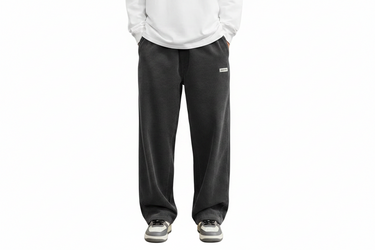 Pantalon Large Homme en Velours Côtelé avec Taille Élastique-Pants Male-Gigié