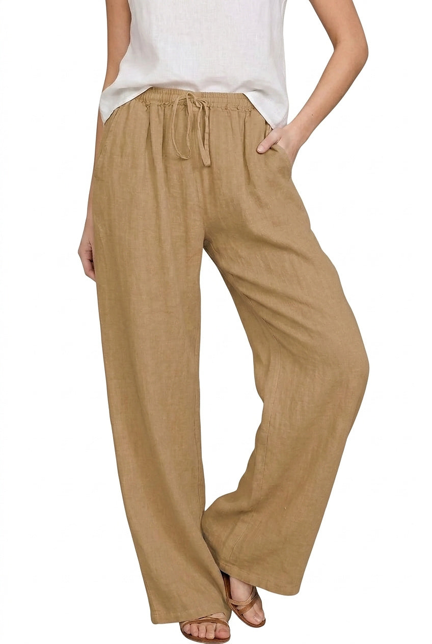 Pantalon large pour femme avec cordon de serrage 1