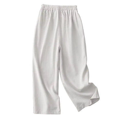 Pantalon pour femme avec taille élastique et coupe droite-Pants Female-Gigié