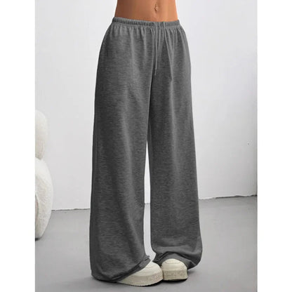 Pantalon pour femme avec taille élastique et jambe large-Pants Female-Gigié