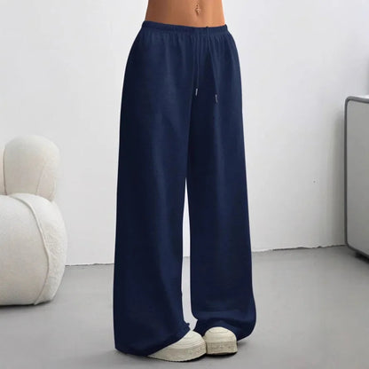 Pantalon pour femme avec taille élastique et jambe large-Pants Female-Gigié