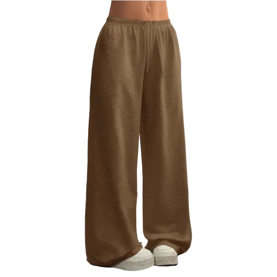 Pantalon pour femme avec taille élastique et jambe large-Pants Female-Gigié