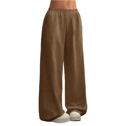 Pantalon pour femme avec taille élastique et jambe large-Pants Female-Gigié