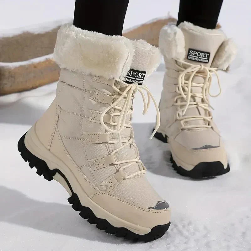 Bottes de Neige Femme Imperméables Fourrées & Semelle Antidérapante