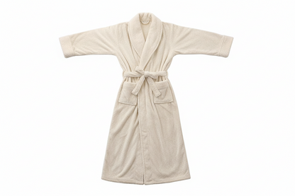 Peignoir long unisexe avec ceinture, col châle et poches plaquées-Robe-Gigié