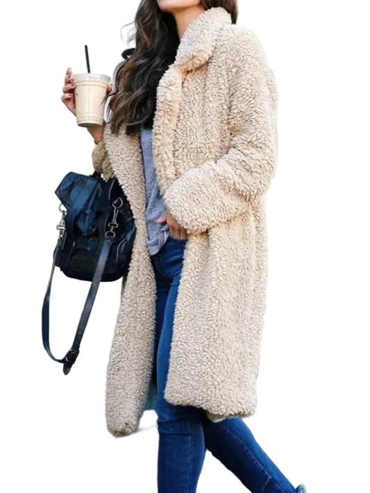 Manteau long texturé pour femme