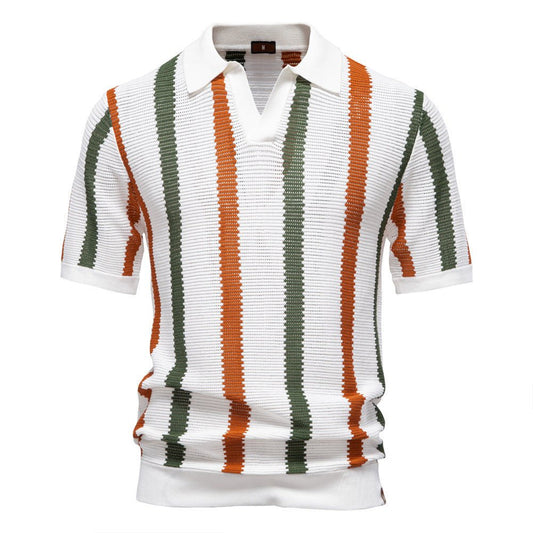 Polo en maille rayé pour homme 1