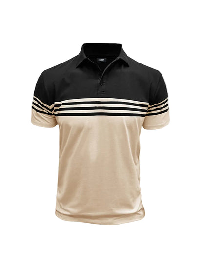 Polo homme à manches courtes avec rayures horizontales-Shirts for men-Gigié